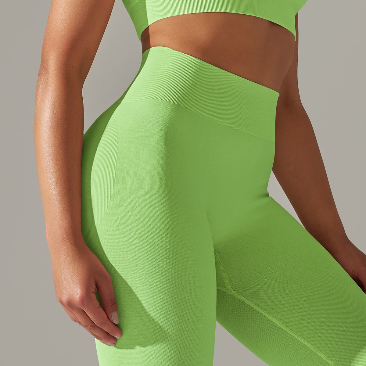 Solid Color Beauty Back High Elastic Running Sports Fitness Women‘s Yoga Pants for Women