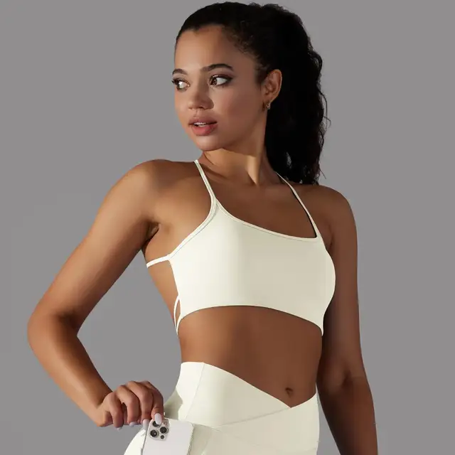 Breathable Wrapped Tube Top Back Cross Bra Vest Underwear Backless Sports Top Workout Tank for Women